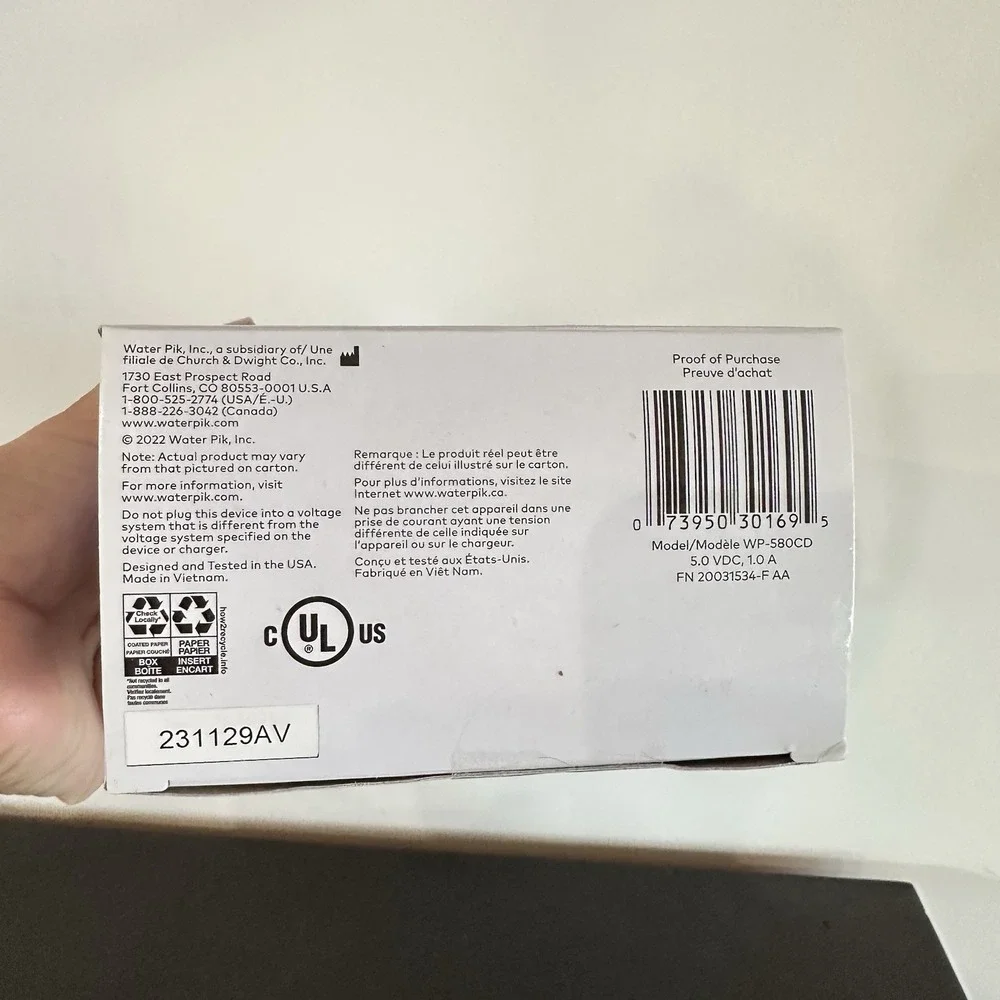 Waterpik Cordless Advanced Water Flosser White WP-560CD